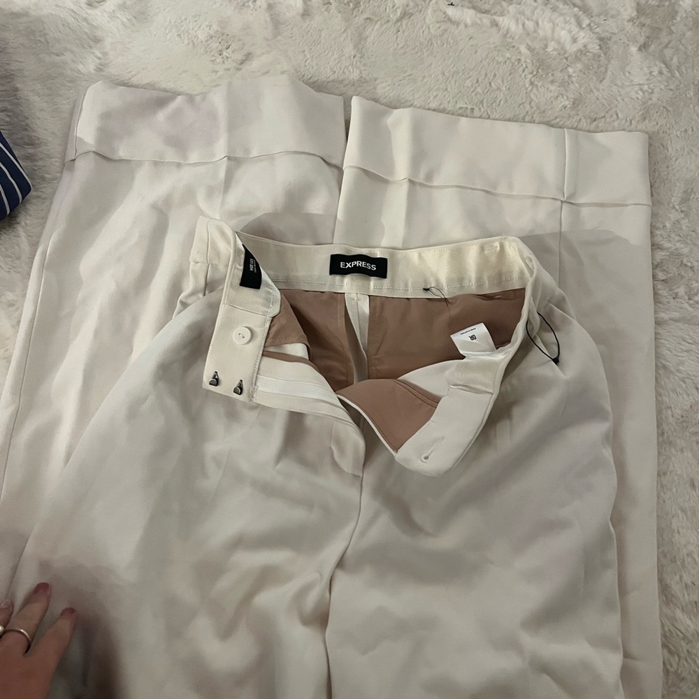 Express Off-White Wide Leg Pants
